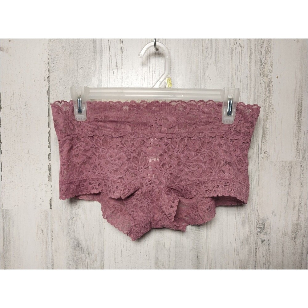 New Victoria’s Secret Pink Magenta Purple Floral Lace Shortie Panty Size M
